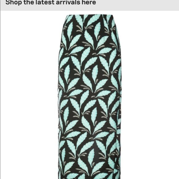 Diane von furstenburg midi leaf print skirt - Picture 2 of 4